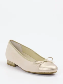 Semler – Ballerinas aus Veloursleder in Beige