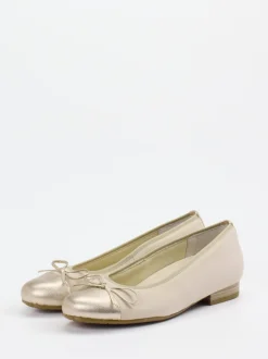 Semler – Ballerinas aus Veloursleder in Beige
