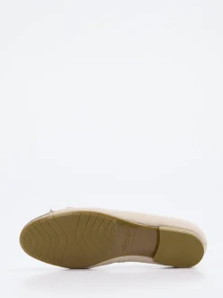Semler – Ballerinas aus Veloursleder in Beige