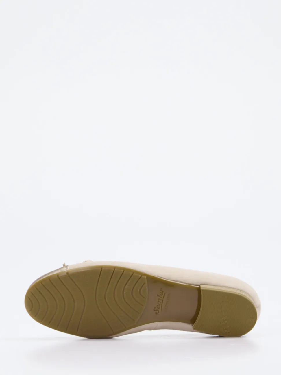 Semler – Ballerinas aus Veloursleder in Beige