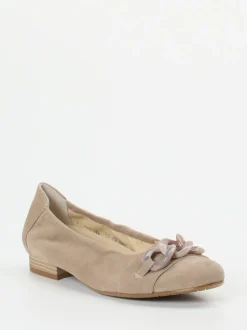 Semler – Ballerinas aus Veloursleder Beigebraun