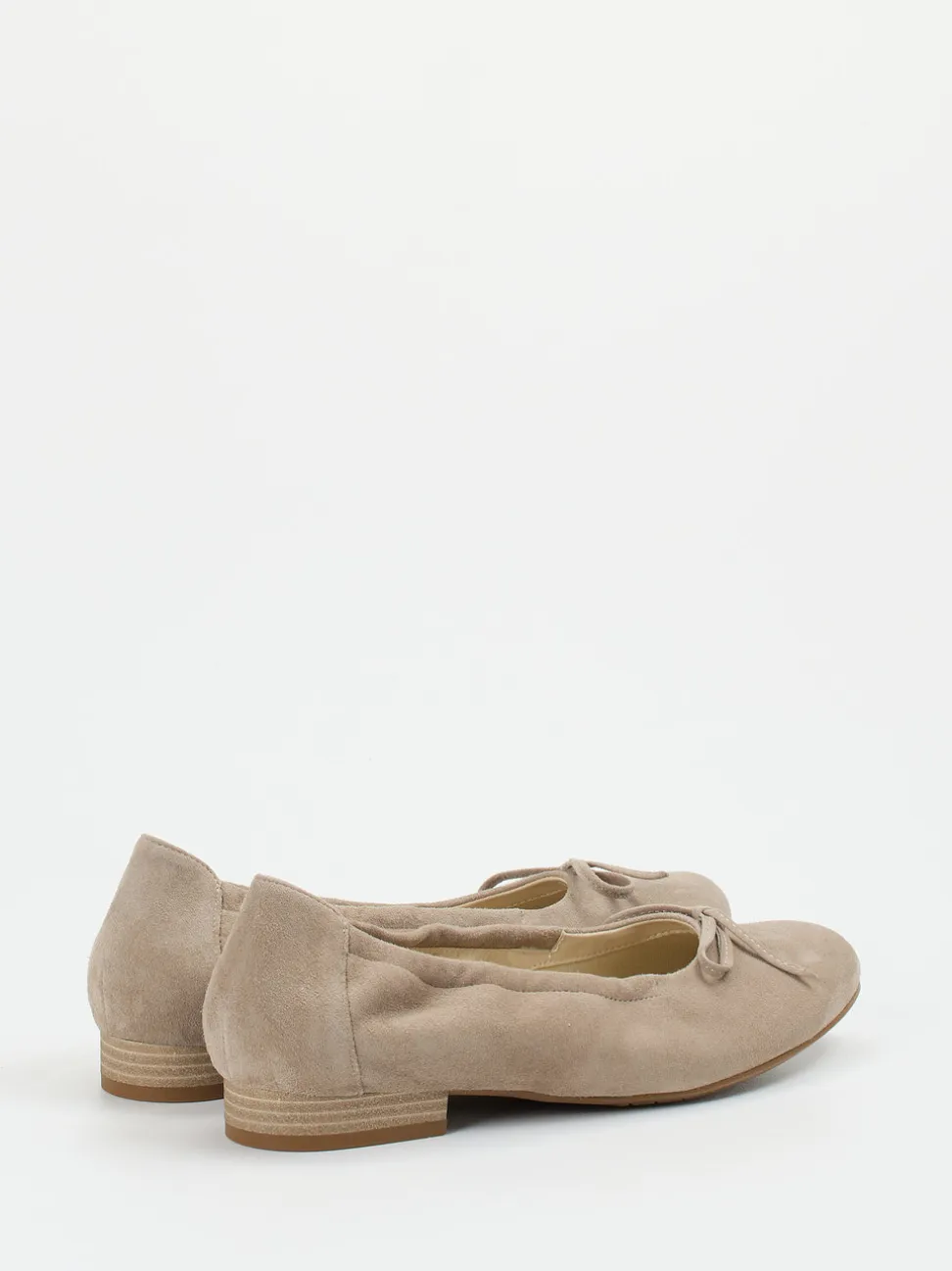 Semler – Ballerinas aus Veloursleder in Beigegrau