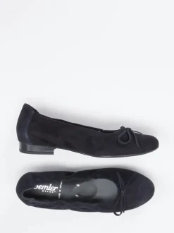 Semler – Ballerinas aus Veloursleder in Dunkelblau