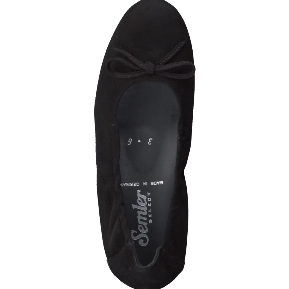 Semler – Ballerinas aus Veloursleder schwarz
