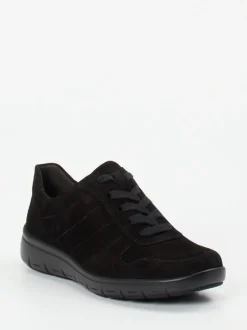 Semler – Bequem-Sneaker aus Veloursleder schwarz