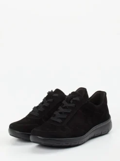 Semler – Bequem-Sneaker aus Veloursleder schwarz