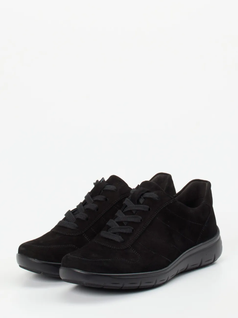 Semler – Bequem-Sneaker aus Veloursleder schwarz