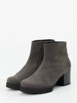 Semler – Blockabsatz-Stiefelette aus Nubukleder grau