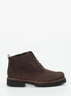 Semler – Brogue-Boots aus Veloursleder dunkelbraun