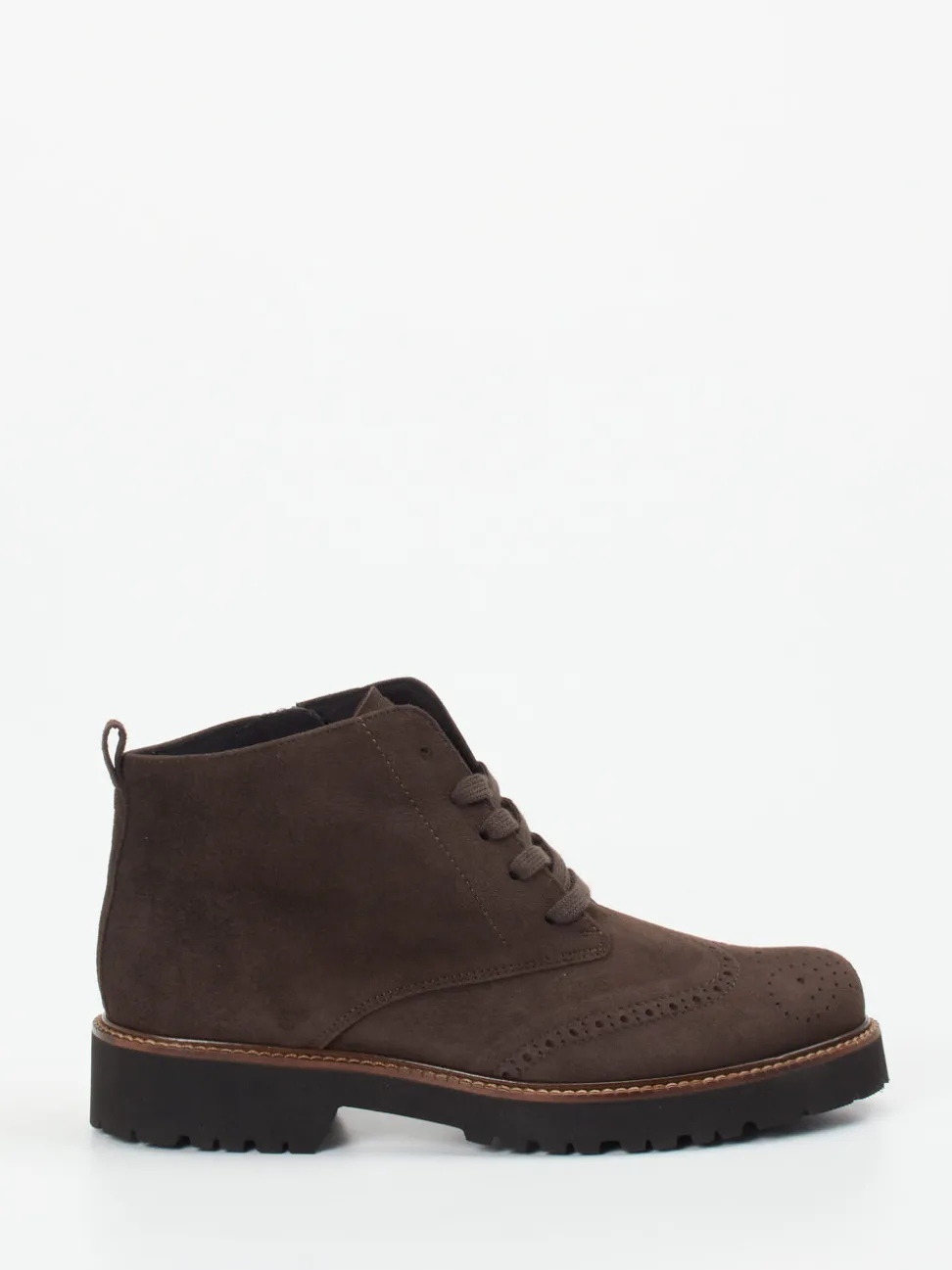 Semler – Brogue-Boots aus Veloursleder dunkelbraun
