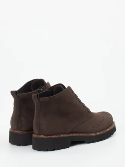 Semler – Brogue-Boots aus Veloursleder dunkelbraun