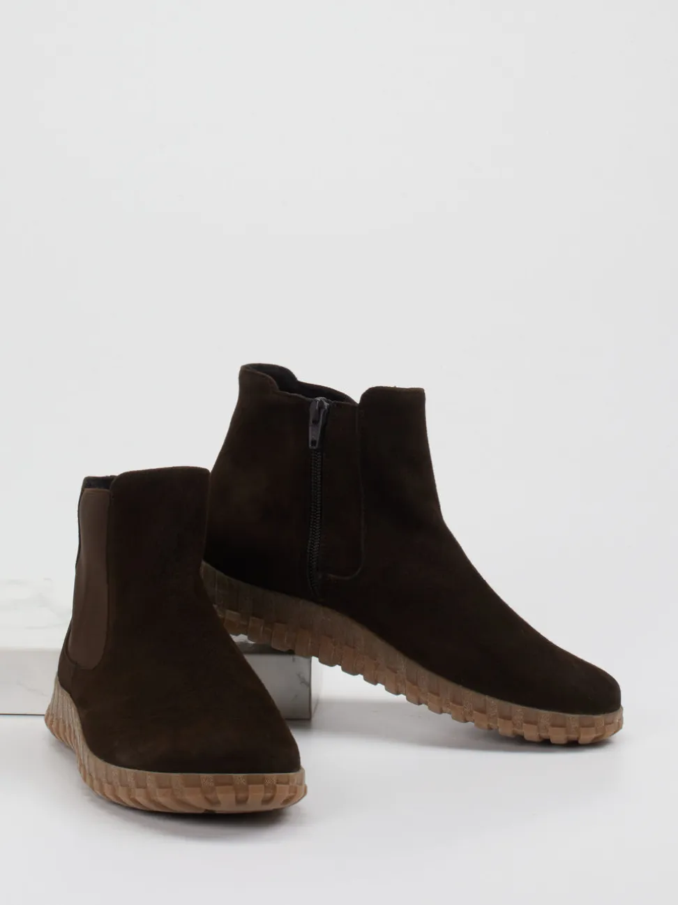 Semler – Chelsea Boot aus Veloursleder dunkelbraun