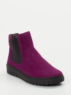 Semler – Chelsea Boots aus Veloursleder pflaume