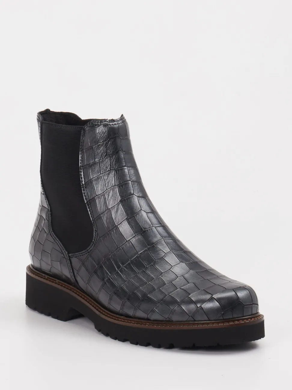 Semler – Chelsea Boots aus Reptilleder in Grau