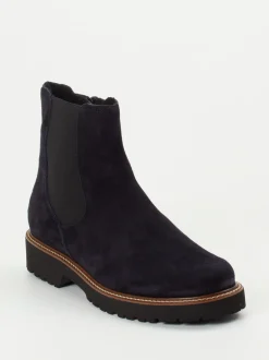 Semler – Chelsea Boots aus Veloursleder Blau