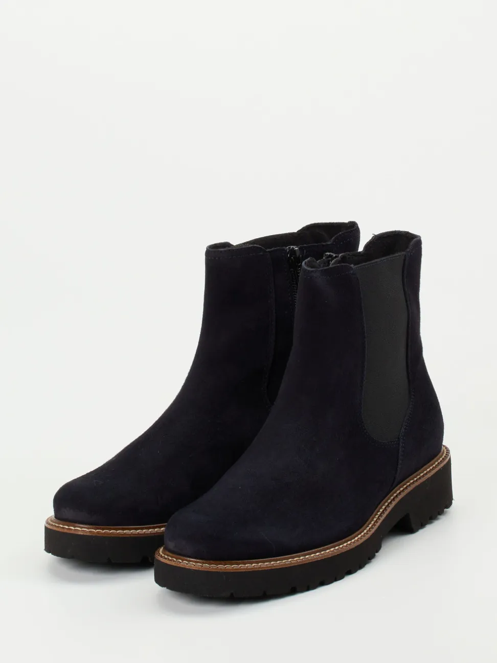 Semler – Chelsea Boots aus Veloursleder Blau