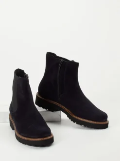 Semler – Chelsea Boots aus Veloursleder Blau
