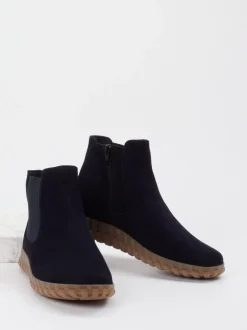 Semler – Chelsea Boots aus Veloursleder Dunkelblau