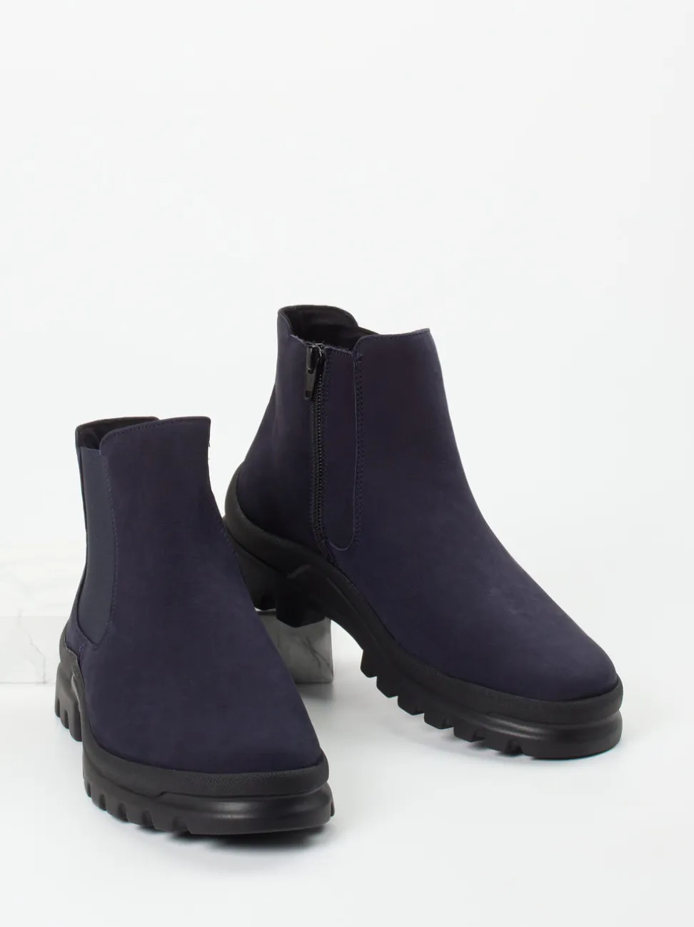 Semler – Chelsea Boots aus Nubukleder Dunkelblau