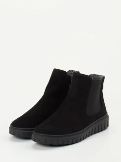 Semler – Chelsea-Stiefelette aus Veloursleder Schwarz