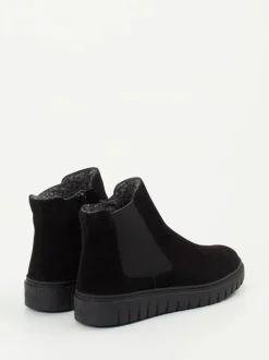 Semler – Chelsea-Stiefelette aus Veloursleder Schwarz