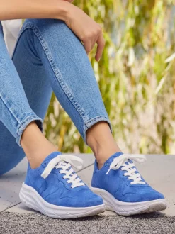 Semler – Chunky Sneaker aus Veloursleder Blau