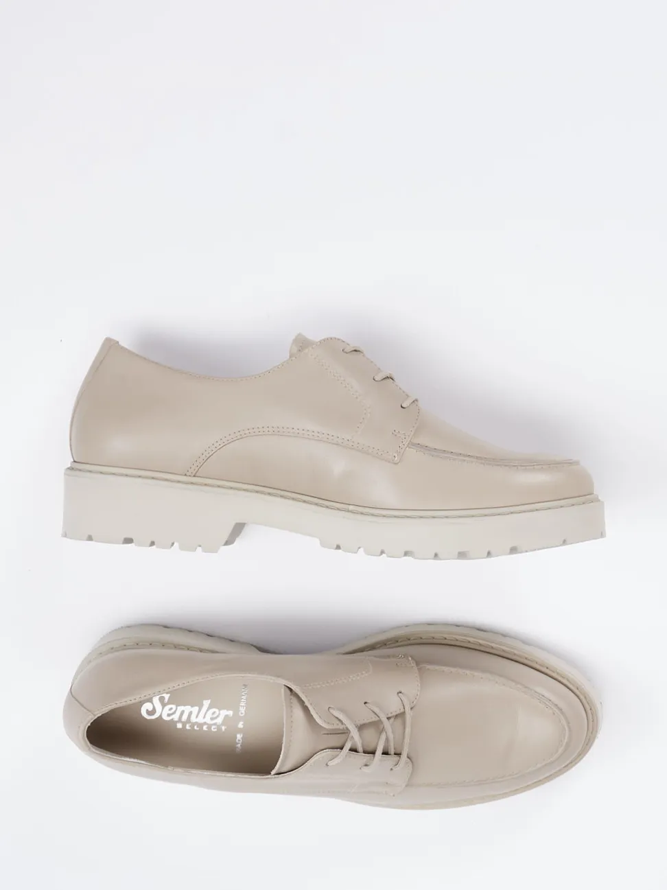 Semler – Derby-Schnürer aus Kalbleder Beige
