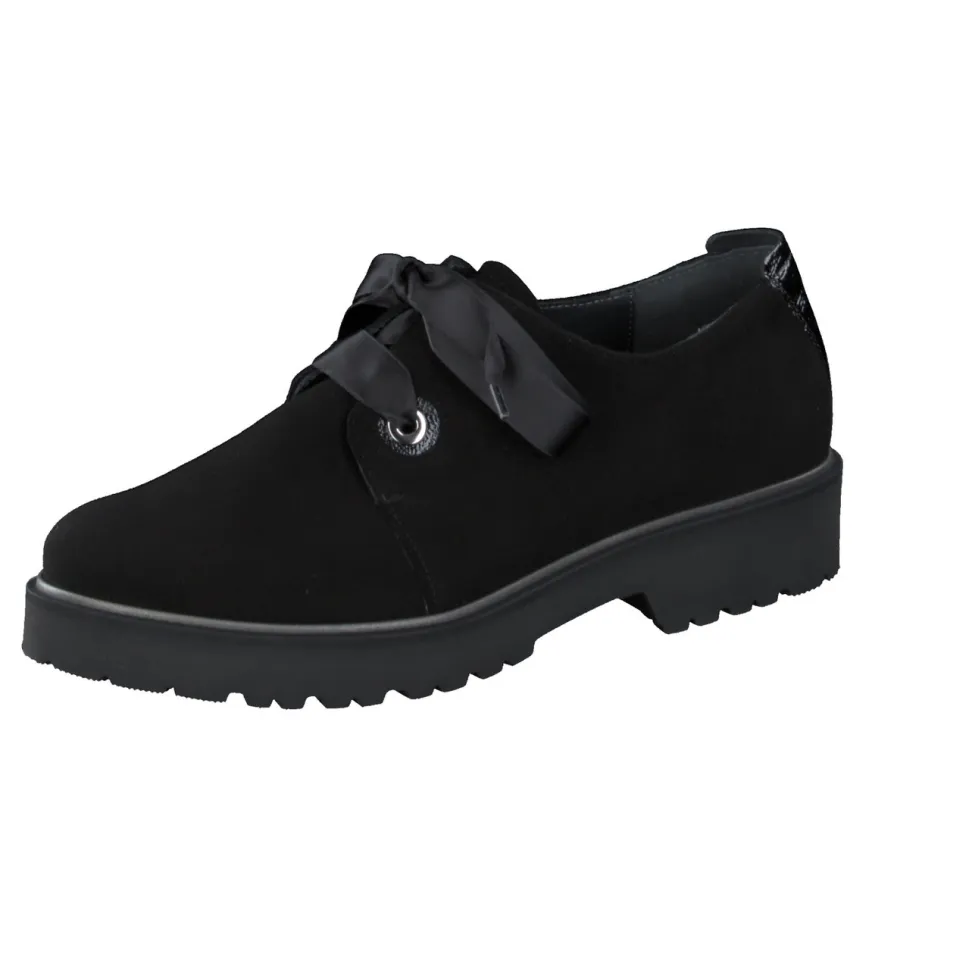 Semler – Derby-Schnürschuh aus Veloursleder Schwarz