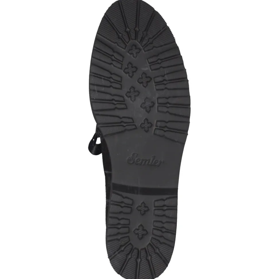 Semler – Derby-Schnürschuh aus Veloursleder Schwarz