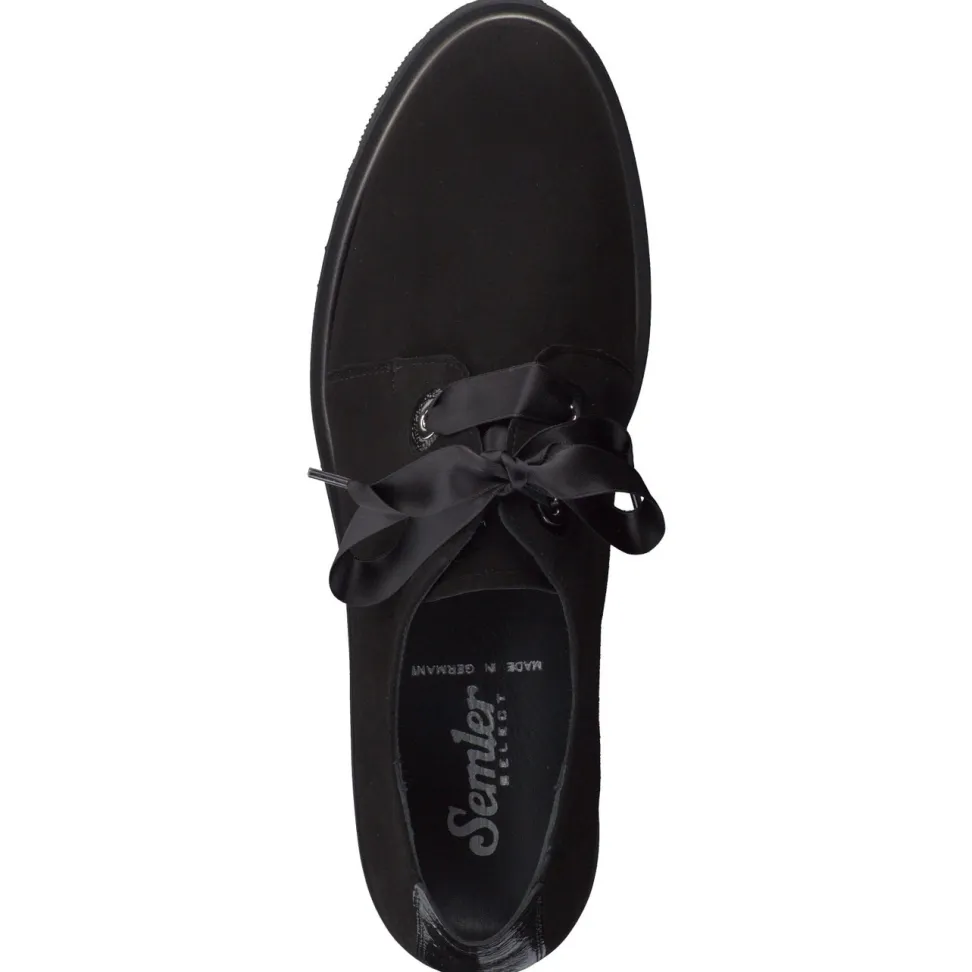 Semler – Derby-Schnürschuh aus Veloursleder Schwarz