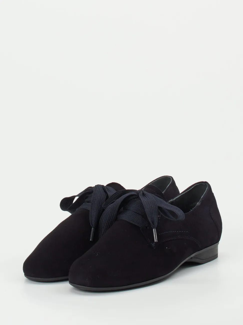 Semler – Derby-Schnürschuh aus Samtziegenleder Blau