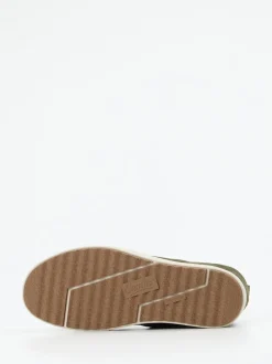 Semler – High-Top Schnürstiefelette aus Veloursleder grün