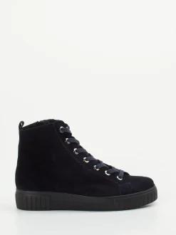 Semler – High-Top Sneaker aus Veloursleder in Blau