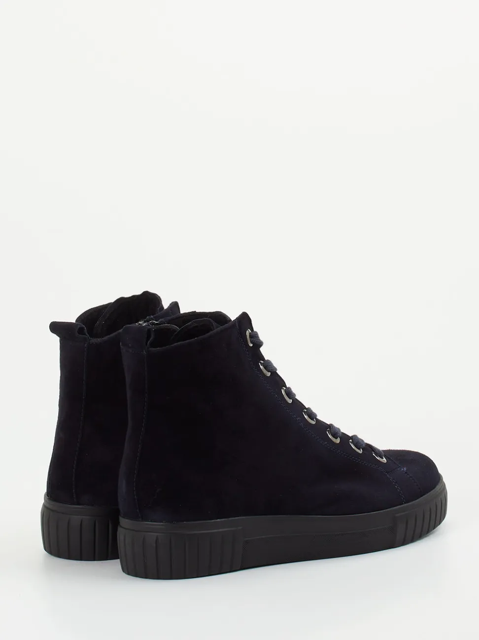 Semler – High-Top Sneaker aus Veloursleder in Blau