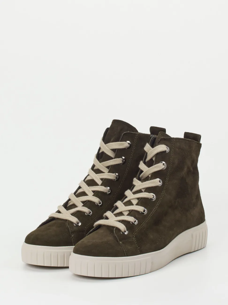 Semler – High-Top Sneaker aus Veloursleder grün