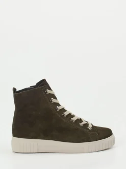Semler – High-Top Sneaker aus Veloursleder grün