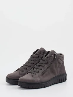 Semler – High-Top Sneaker aus Veloursleder grau