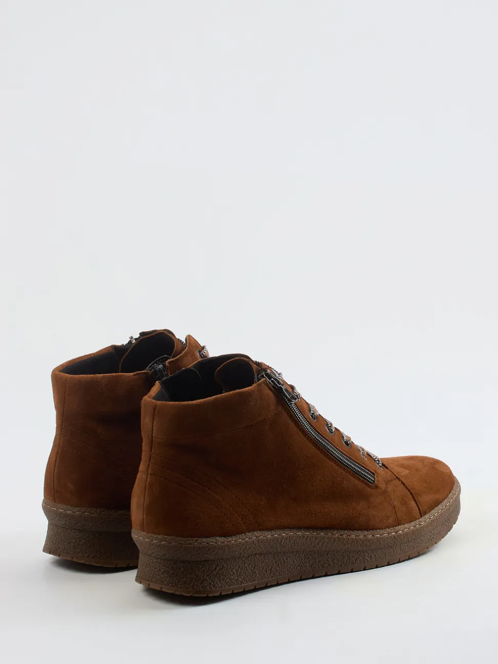 Semler – Keilabsatz-Boots aus Veloursleder braun