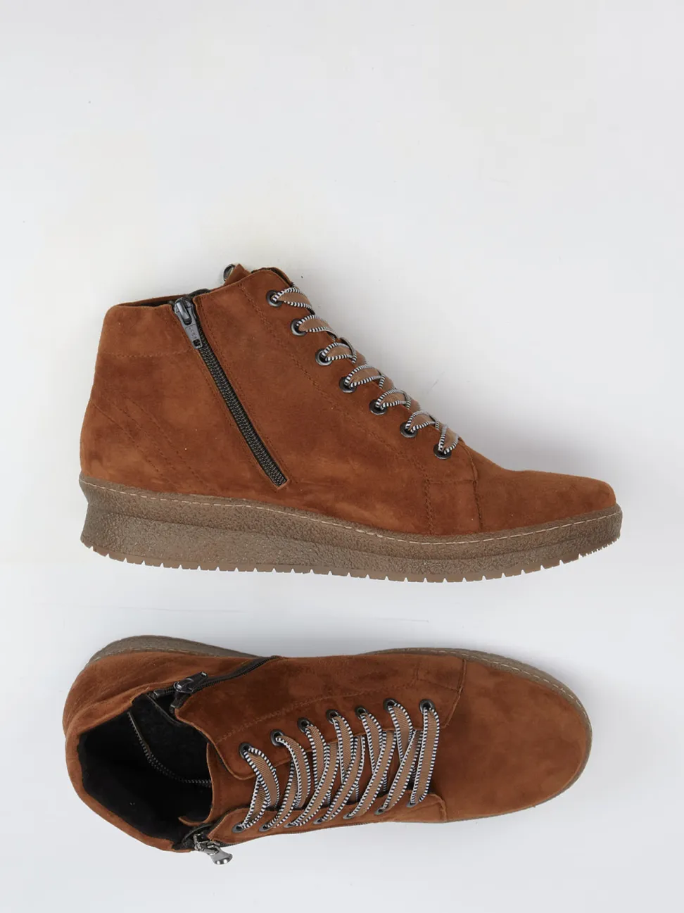 Semler – Keilabsatz-Boots aus Veloursleder braun