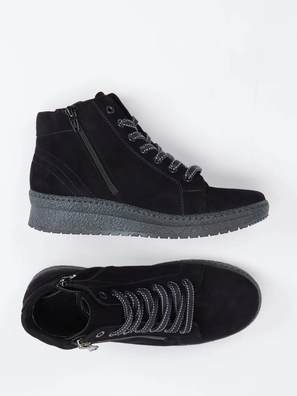 Semler – Keilsohlen-Boots aus Veloursleder Blau