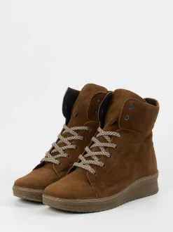 Semler – Keilstiefelette aus Veloursleder Braun