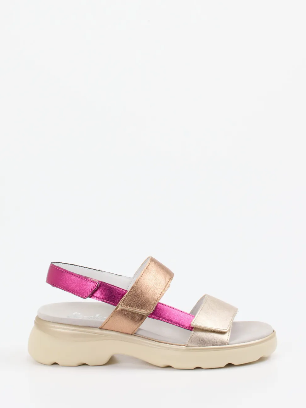 Semler – Klettsandale aus Metallic-Kalbleder multi