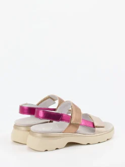 Semler – Klettsandale aus Metallic-Kalbleder multi