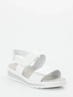 Semler – Klettsandalette aus Lackleder weiß