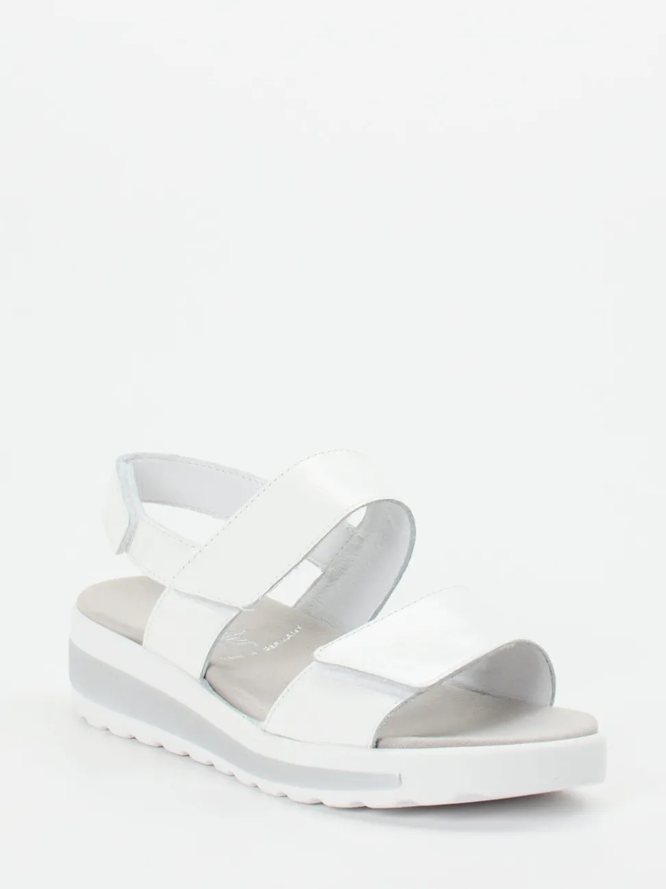 Semler – Klettsandalette aus Lackleder weiß