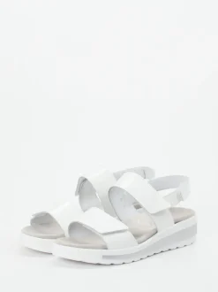 Semler – Klettsandalette aus Lackleder weiß