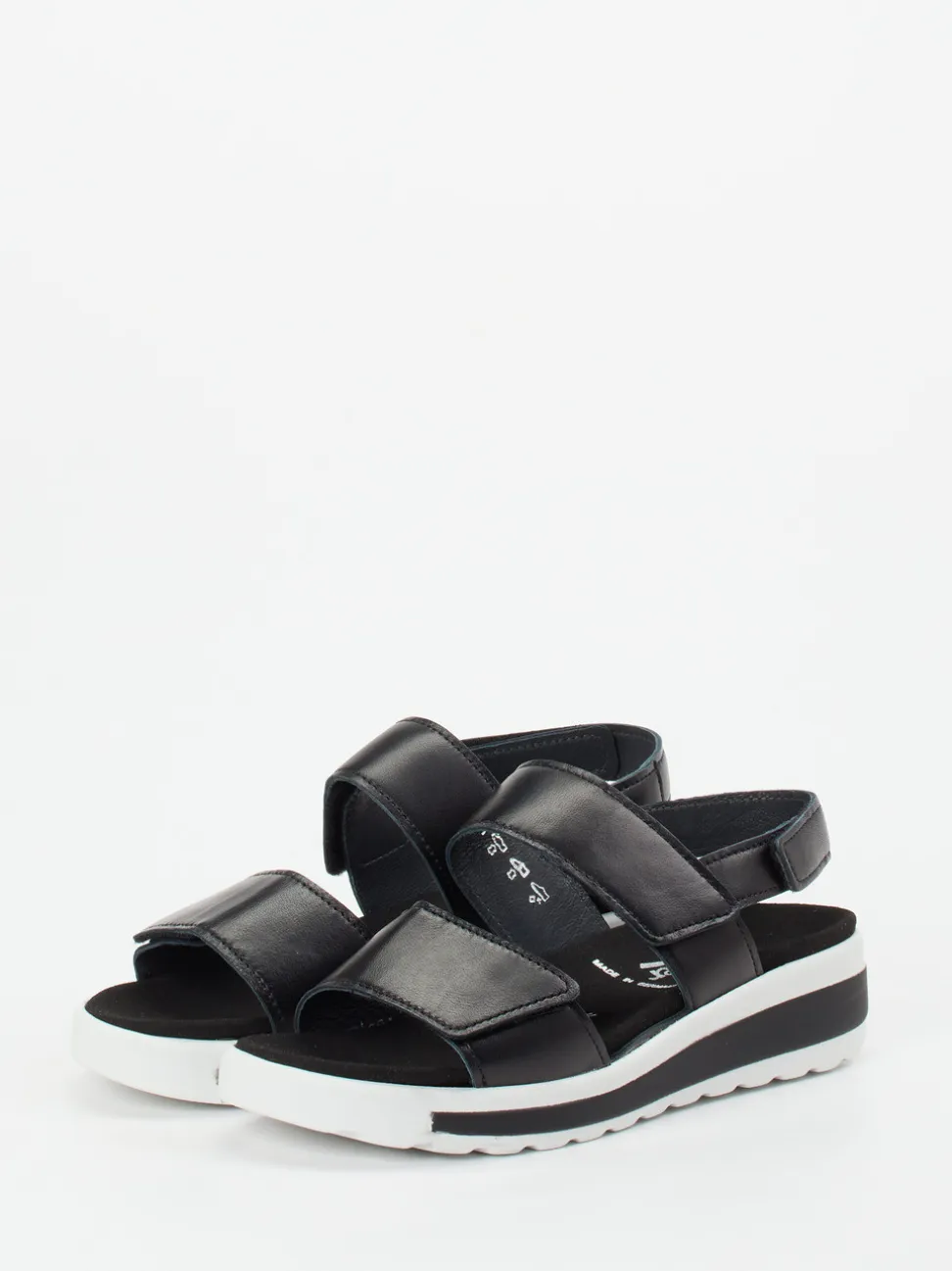 Semler – Klettsandalette aus Kalbleder Schwarz