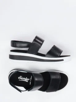 Semler – Klettsandalette aus Kalbleder Schwarz