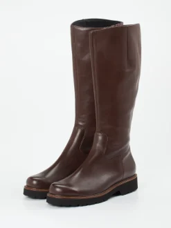 Semler – Kniestiefel aus Kalbleder in Dunkelbraun