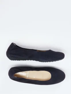 Semler – Komfort-Ballerinas aus Veloursleder blau